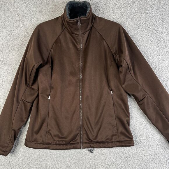Columbia Interchange Jacket Women Medium Brown Faux Fur Collar Full Zip Gorpcore - Picture 1 of 14